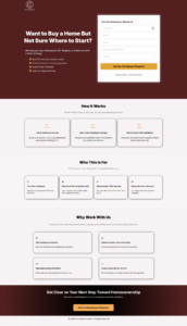 Landing page design Philippines example for homebuyer lead generation