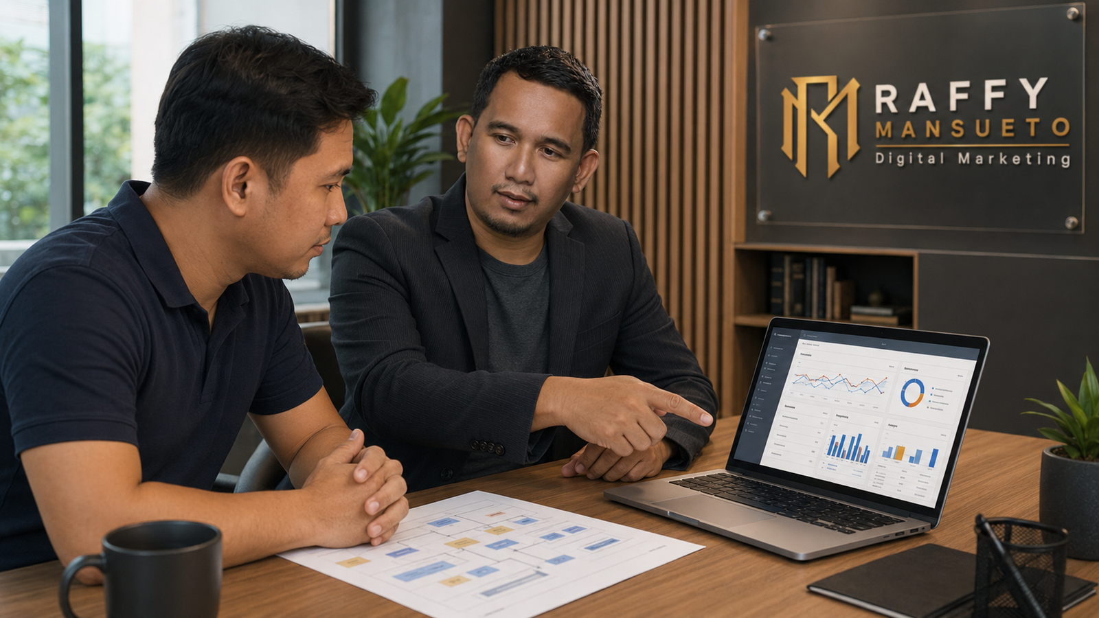 SEO specialist Philippines reviewing a website audit with a business owner, seo specialist philippines